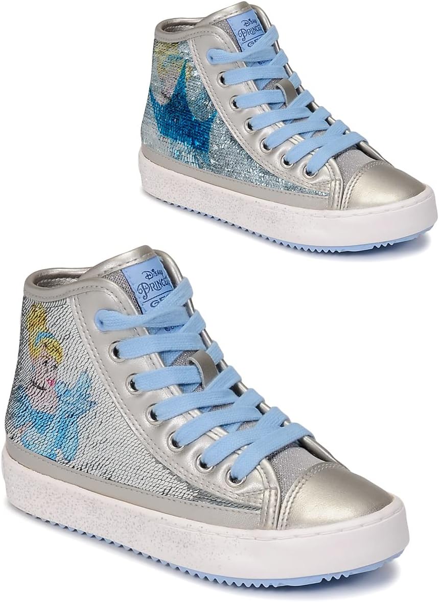 Geox Mädchen J Kalispera Girl D Sneakers 25 EU Silber, 25 EU Silber
