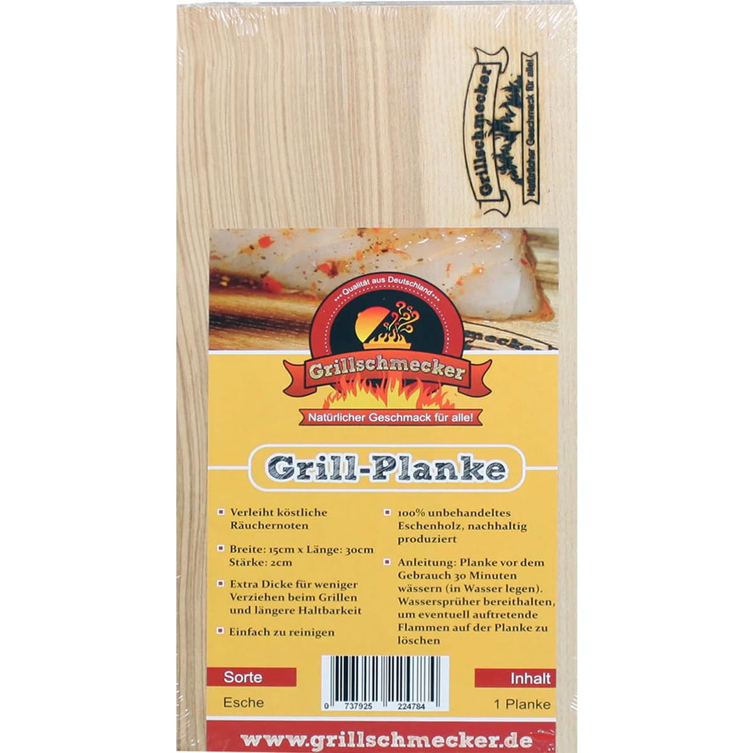 Grill-Holzplanke XL Esche, 45x15x2 cm