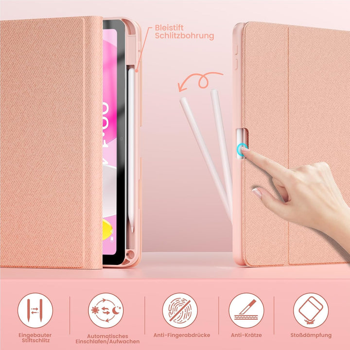 OYEEICE Hülle mit Tastatur für iPad A16 11 Generation 2025/10 Generation 2022 (11/10.9 Zoll), Vergrö