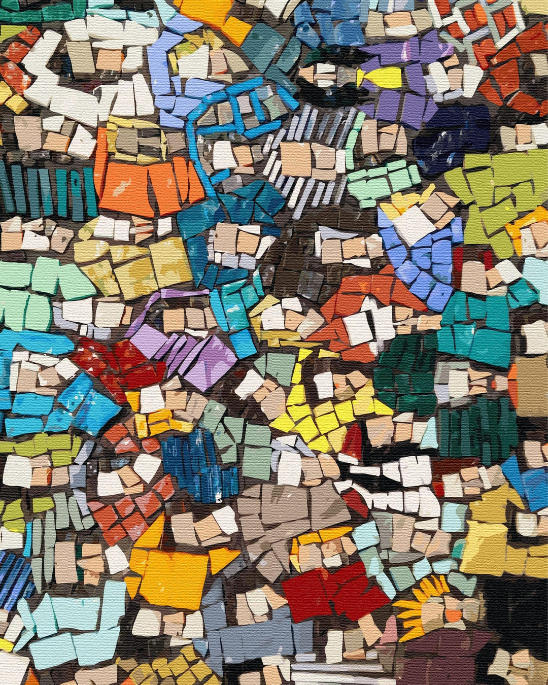 Artnapi Malen nach Zahlen Erwachsene mit Rahmen | DIY Handgemalt | Bunte Mosaik-Abstraktion| Kit für