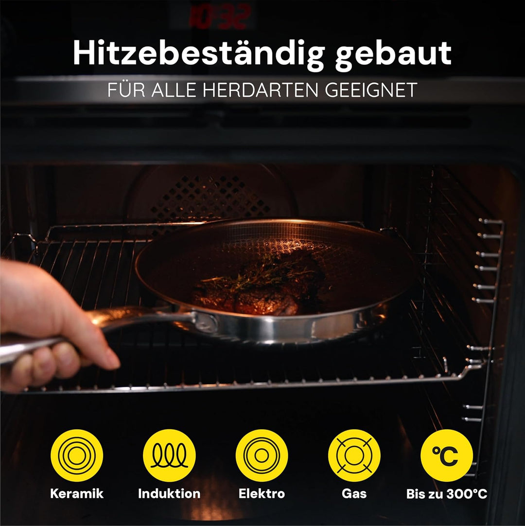 Miso Bratpfanne 30 cm, Keramik Antihaft Pfanne, Induktion &amp; PFAS-Frei hybrid pfanne, Kratzfeste Besc