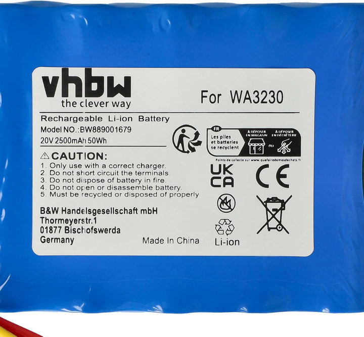 vhbw Akku kompatibel mit Ferrex 800m2 2021 Rasenmäher (2500mAh 20V Li-Ion)