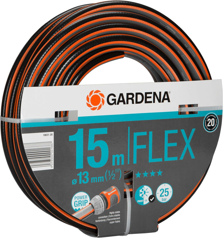 Gardena Comfort FLEX Schlauch 13 mm (1/2 Zoll), 15 m: Formstabiler, flexibler Gartenschlauch mit Pow