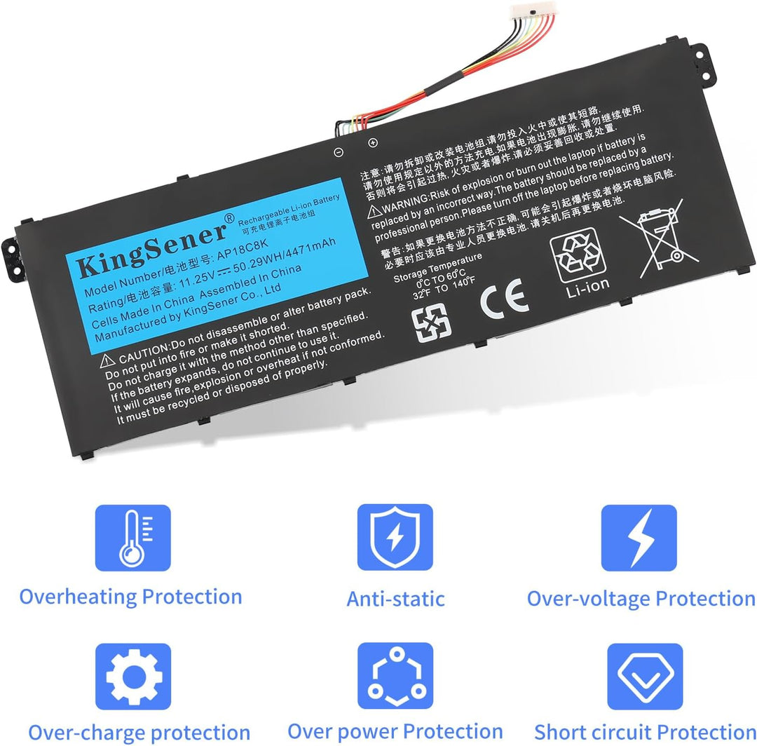 KingSener AP18C8K Laptop Akku für Acer Aspire 5 A514-52 A514-52-58U3 Chromebook 314 C933 Swift 3 SF3