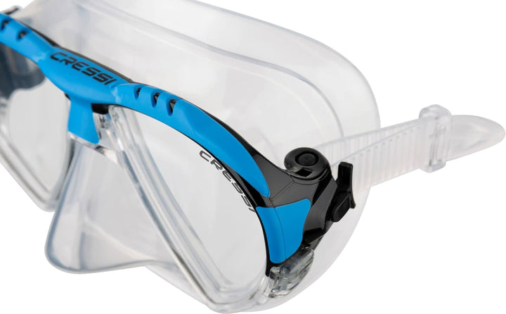 Cressi Matrix Tauchen Schnorcheln Maske Transparent/Blau Einheitsgrösse Single, Transparent/Blau Ein