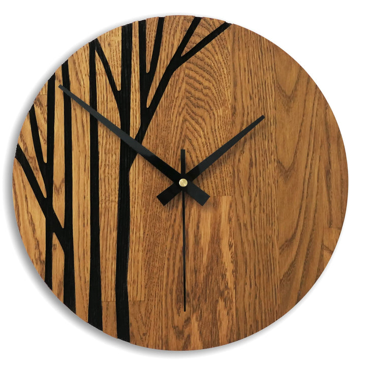 SENTOP Wanduhr aus Holz, Wanduhr aus Eiche, Moderne Wanduhr, Heimdekoration, Wanduhr aus echtem Eich