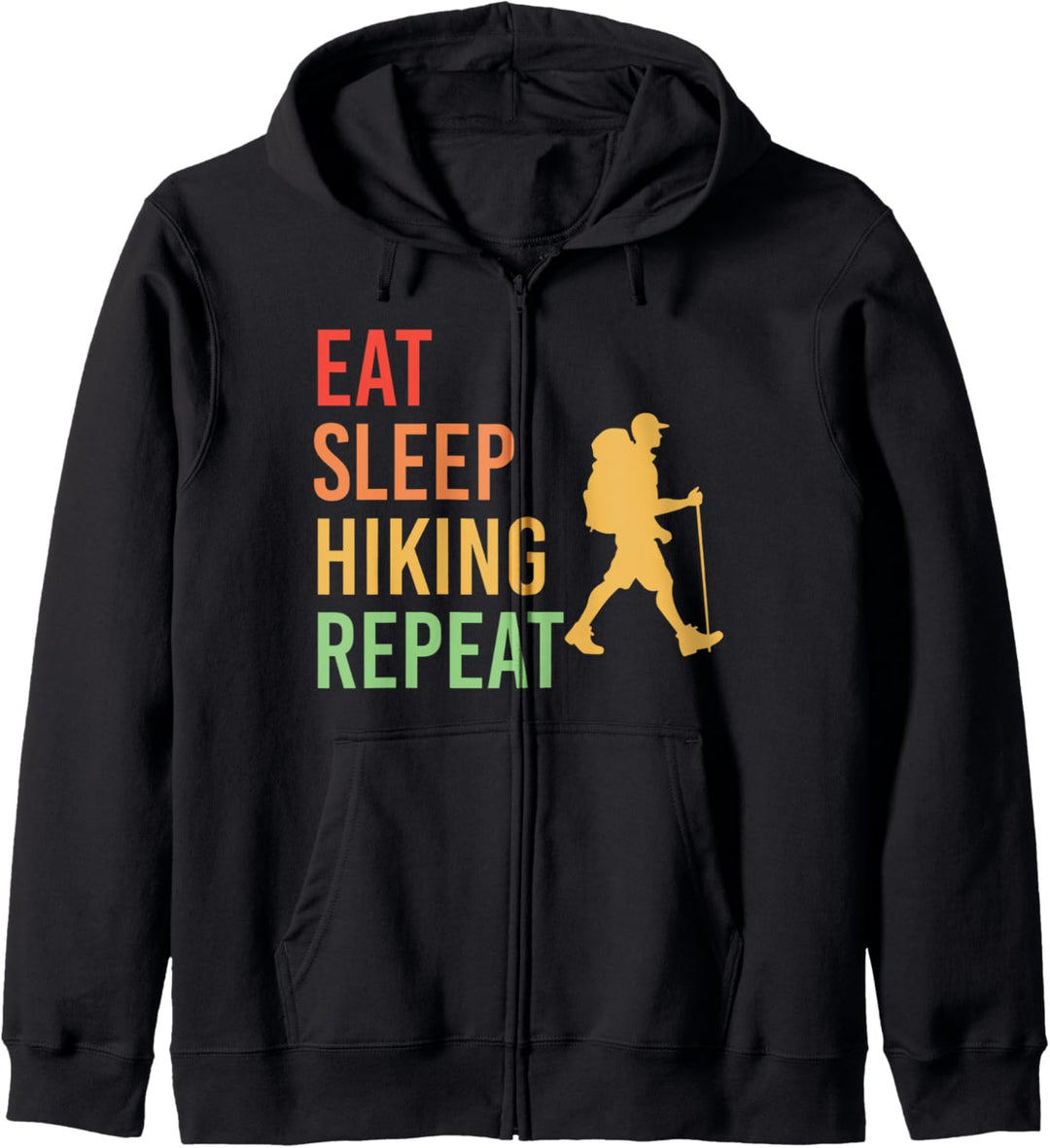 Retro Eat Sleep Hiking Repeat - Vintage Graphic Hiking Kapuzenjacke