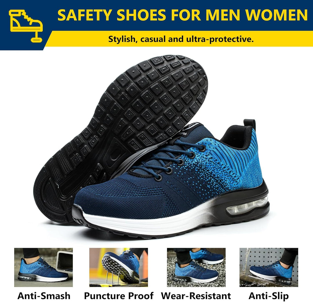 Baofular Arbeitsschuhe Herren Sicherheitsschuhe Damen Leicht Sportlich Stahlkappenschuhe rutschfest