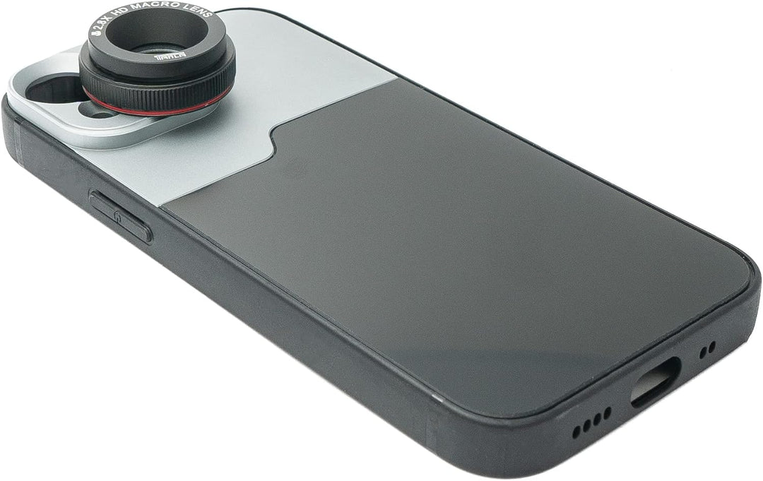 SYSTEM-S Makro Linse 2.8X HD Filter mit Hülle in Schwarz für iPhone 13 Mini