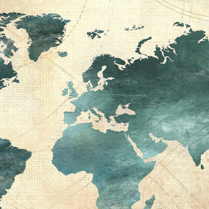 Runa Art Wandbilder Weltkarte 5 Teilig Bild auf Vlies Leinwand Deko Büro Wohnzimmer Steinoptik Beige