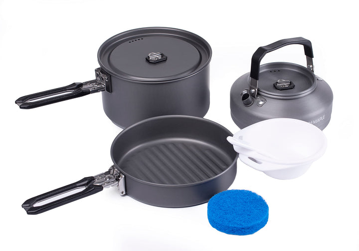 Fire-Maple Feast 2 Camping Kochgeschirr Set Outdoor-Kochset mit Topf, Wasserkocher, Pfanne, Schalen