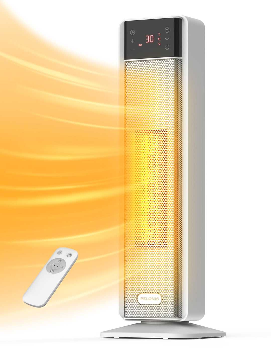 PELONIS Heizlüfter 2000W, Elektroheizung mit Thermostat und Fernbedienung, 75° Oszillation & 24-Stun