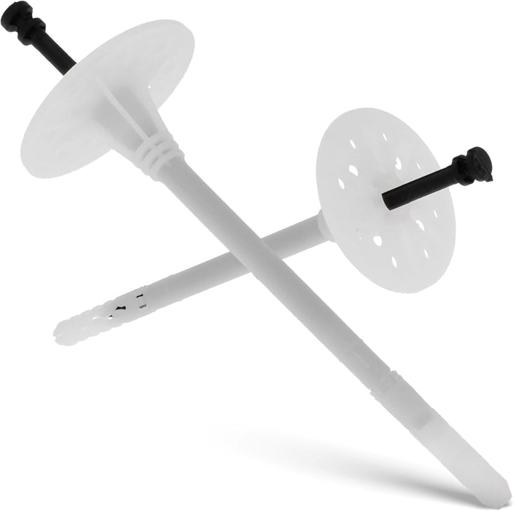 KLIMAS® Tellerdübel 100 Stück LTX ∅ 10 mm x 220 mm Dämmstoffdübel mit Kunststoffnagel Gelocht | Styr