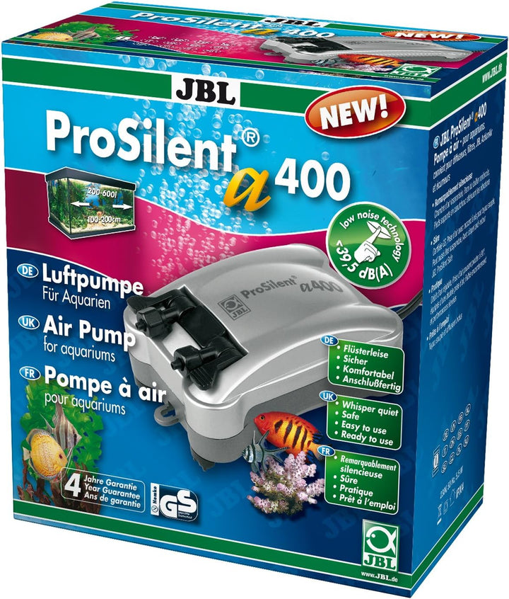JBL ProSilent a400 Luftpumpe für Süss- und Meerwasseraquarien von 200-600 L, 6054400 & ProSilent Saf