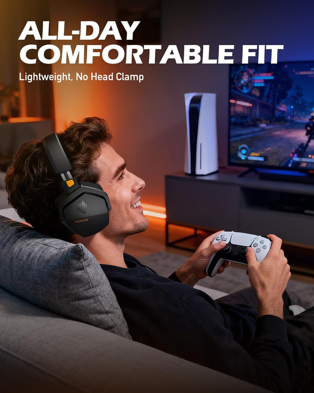 NUBWO G06 Wireless Gaming Headset für PS5, PS4, PC, Rauschunterdrückung über Ohr-Gaming-Kopfhörer mi