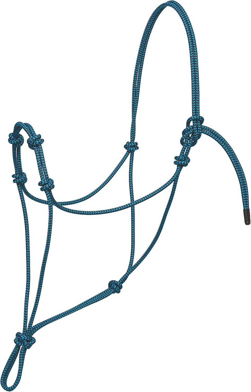 Weaver Lederhalfter mit 4 Knoten, silberfarben blau / schwarz Average, blau / schwarz Average