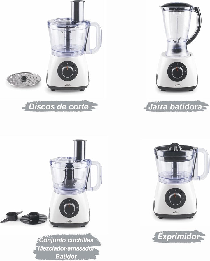 Lacor - 69579 - MultiGenius Küchenmaschine 100% BPA-frei, mehrere Funktionen, variable Geschwindigke