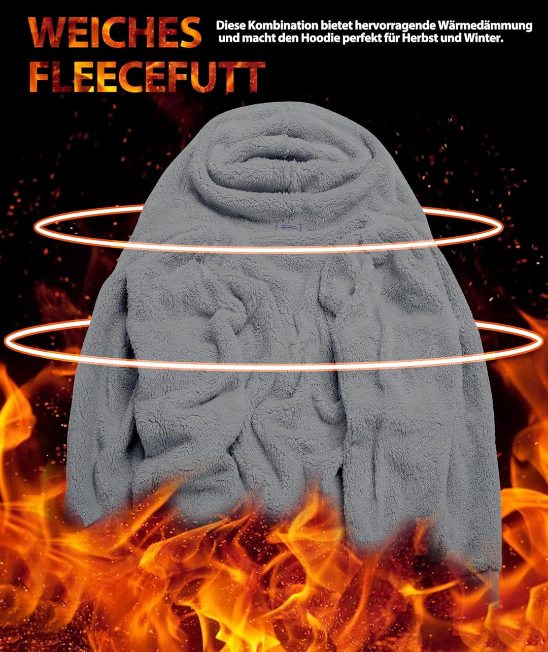 igeekwell Sweatjacke Herren mit Kapuze Winter Hoodie Dick Fleecejacke Herren Gefütterte Fleece Kapuz