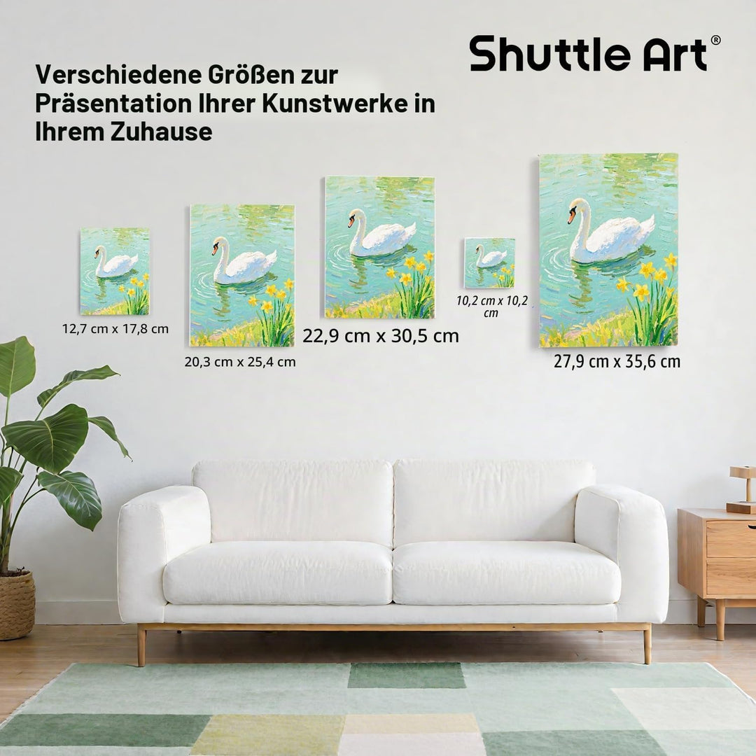 Shuttle Art 15 Leinwand auf Keilrahmen, 10 x 10, 13 x 18, 20 x 25, 23 x 30, 28 x 36 cm weisse Leinwä