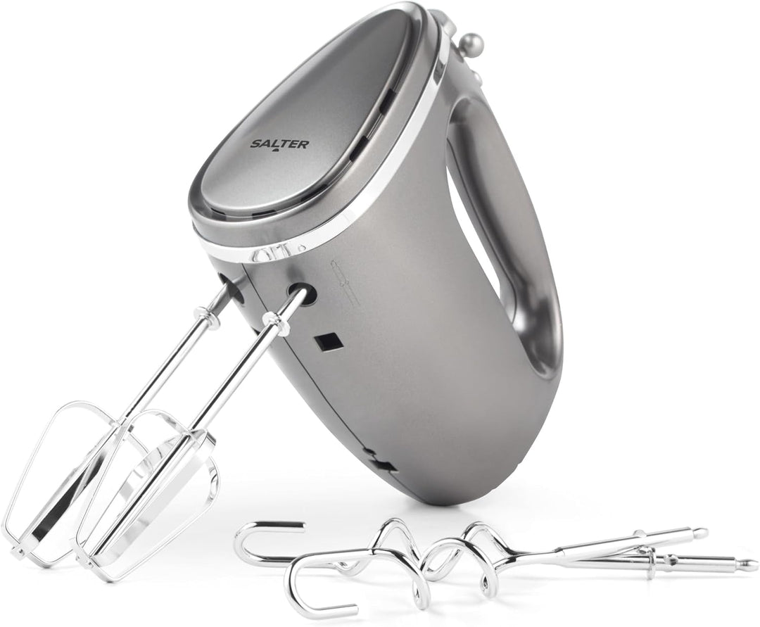 Salter EK4249COSVDEEU10 Elektrischer Handmixer/Schneebesen - mit Rührbesen und Knethaken, 5 Geschwin