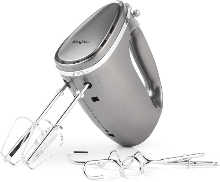 Salter EK4249COSVDEEU10 Elektrischer Handmixer/Schneebesen - mit Rührbesen und Knethaken, 5 Geschwin