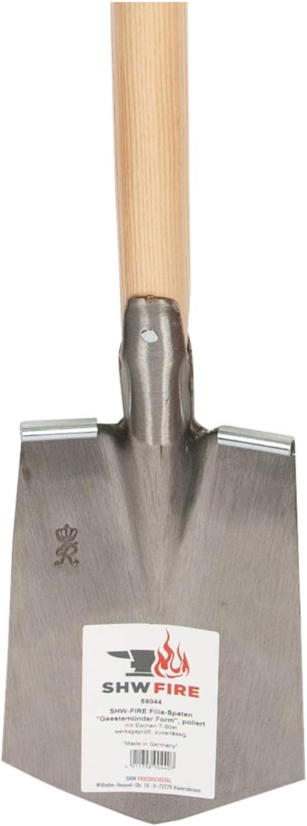SHW-FIRE Leichter Damenspaten mit 93 cm Eschenholzstiel mit T-Griff - Ideal für Gartenarbeiten Spitz