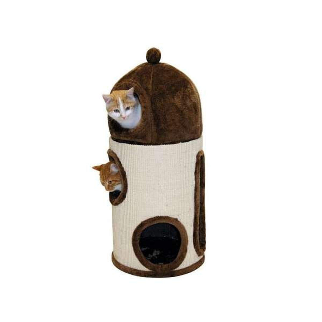 Kerbl 82561 Kratz und Kuschelhöhle INA, ø 35 cm, Höhe: 80 cm,braun / beige