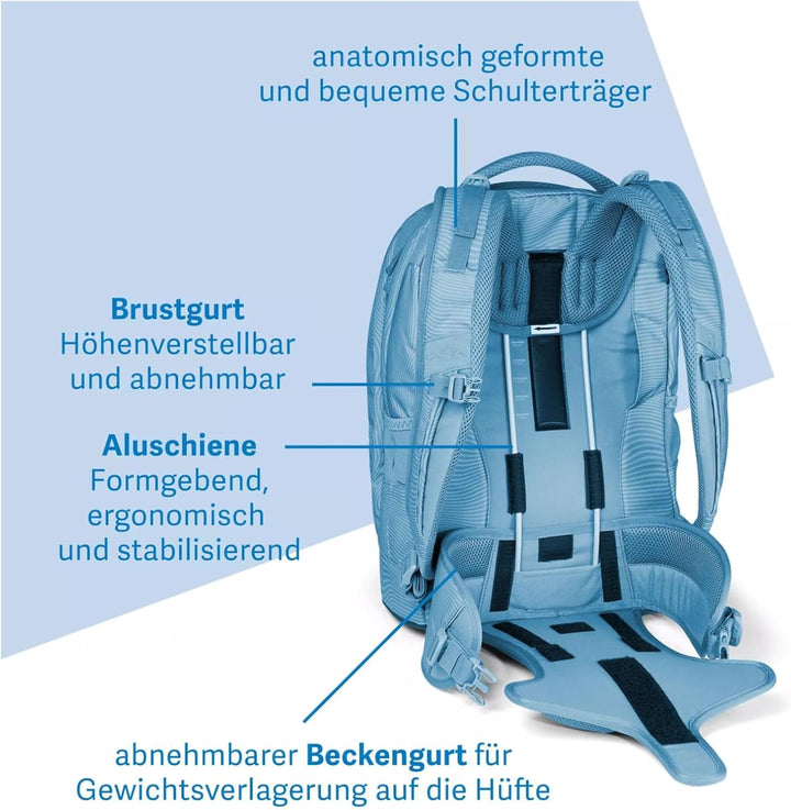 Satch Pack ab 5. Klasse ergonomisch 30L Stauraum standfest Organisationstalent 45 x 30 x 22 cm Purpl