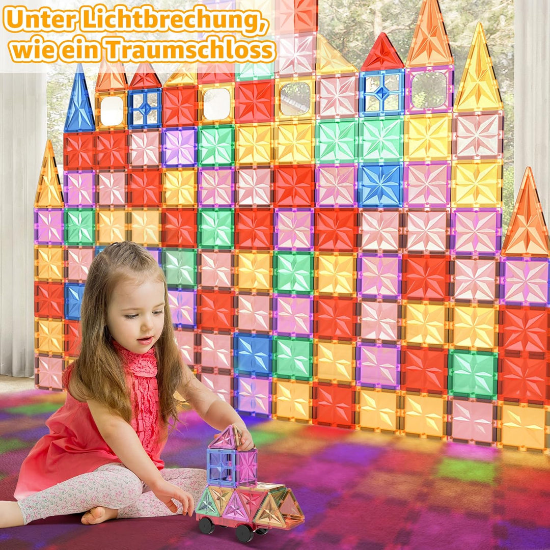 Perbabe Magnetische Bausteine, 61 Teile Magnete Kinder Stärker Magnetbausteine 3D STEM Montessori Sp