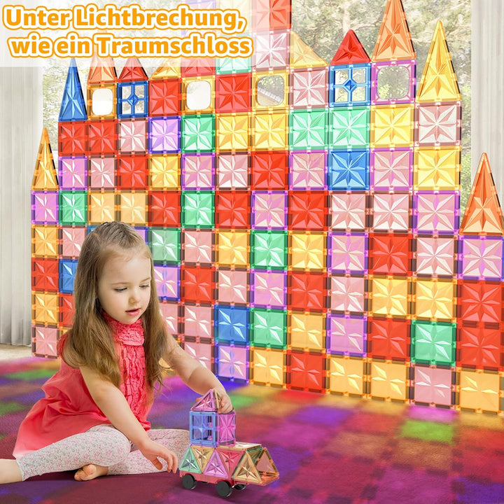 Perbabe Magnetische Bausteine, 61 Teile Magnete Kinder Stärker Magnetbausteine 3D STEM Montessori Sp