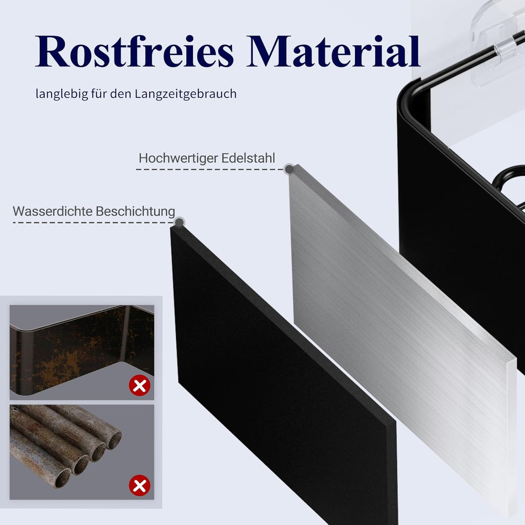 Kitsure Duschablage ohne Bohren - 3 Stück rostfreie Badezimmer Organizer, schnell trocknende Badrega