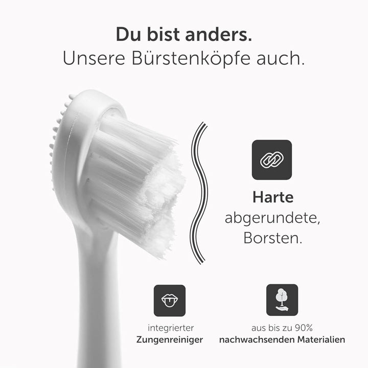 Wondersmile Ersatzbürsten Schallzahnbürste (Hard, All White, 12er Pack) - Bürstenköpfe für Wondersmi
