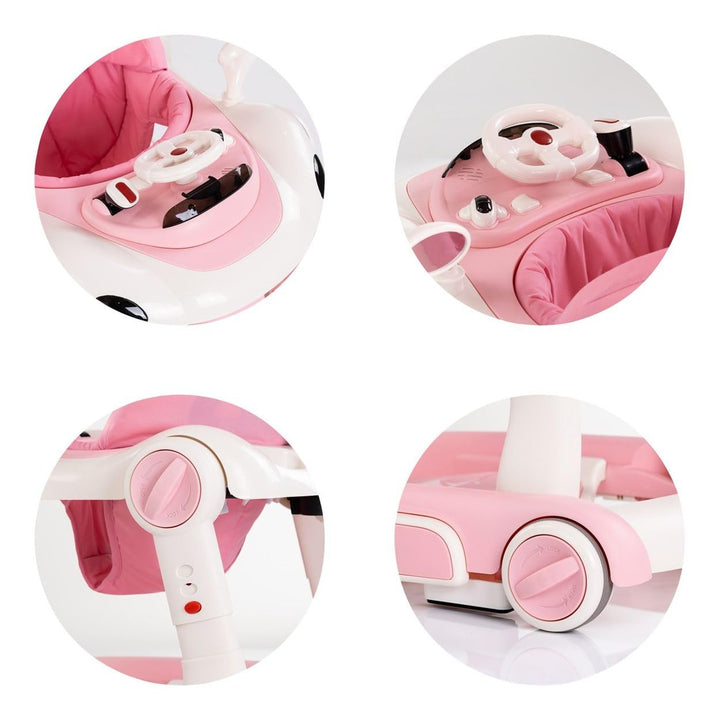 Chipolino Lauflernhilfe Happy Walker 5 in 1 Schaukelfunktion Musik Lichter Räder rosa, rosa