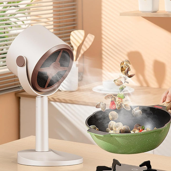 Tragbarer Dunstabzugshaube, Schreibtischventilator, geräuscharm, mit abnehmbarem Filter, USB-wiedera