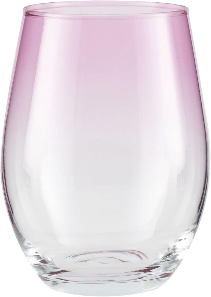 TREND FOR HOME Trinkgläser Set 580 ml Bunt Bunte Gläser Set von 6 Rosa Trinkgläser Gross Wassergläse