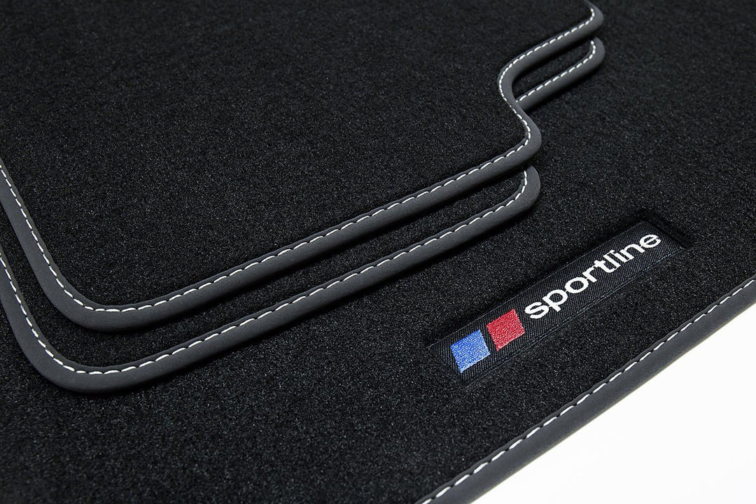 teileplus24 F651 Fussmatten Sportline Design kompatibel mit BMW 1er E87 5-Türer Schrägheck 2004-2011