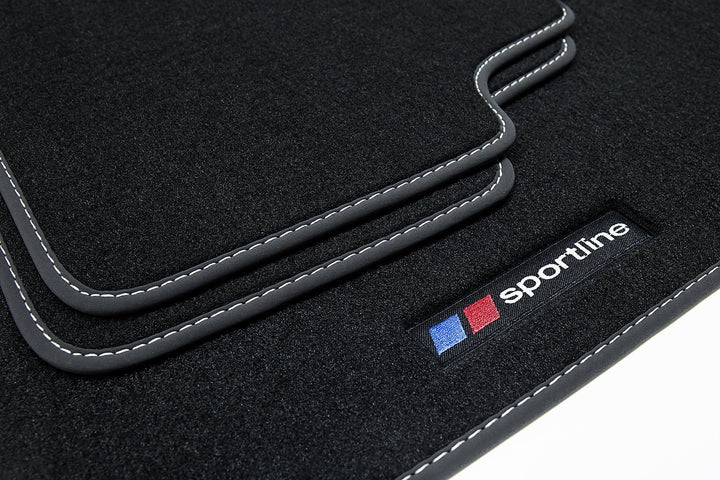 teileplus24 F651 Fussmatten Sportline Design kompatibel mit BMW 1er E87 5-Türer Schrägheck 2004-2011