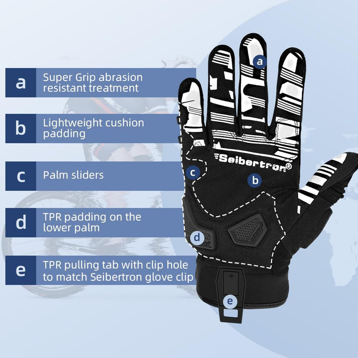 Seibertron SPS Series Motorrad Handschuhe Touchscreen – Motocross, BMX, ATV, MTB Fahrrad Handschuhe