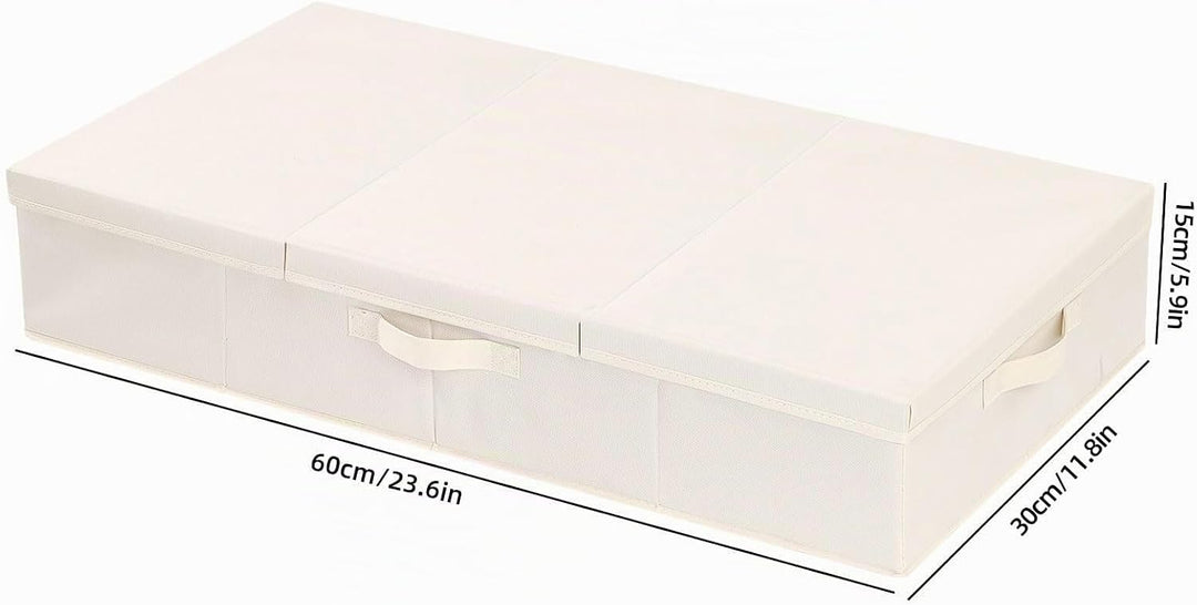 3 Stück Unterbettkommode, Unterbett Aufbewahrungsbox mit Deckel, Faltbare Aufbewahrungstasche, Stoff