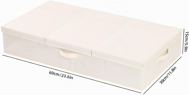 3 Stück Unterbettkommode, Unterbett Aufbewahrungsbox mit Deckel, Faltbare Aufbewahrungstasche, Stoff