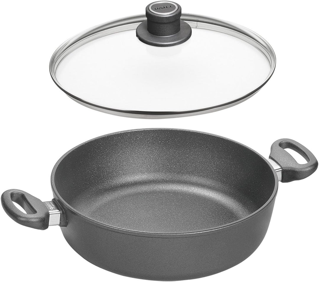 Woll Kasserolle mit Glasdeckel grau Grösse 28 cm Ø