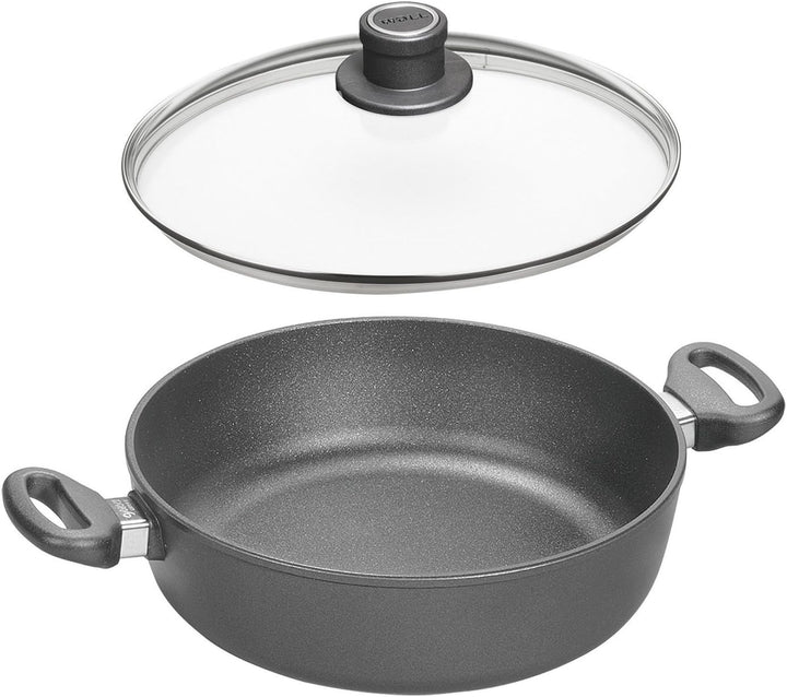 Woll Kasserolle mit Glasdeckel grau Grösse 28 cm Ø