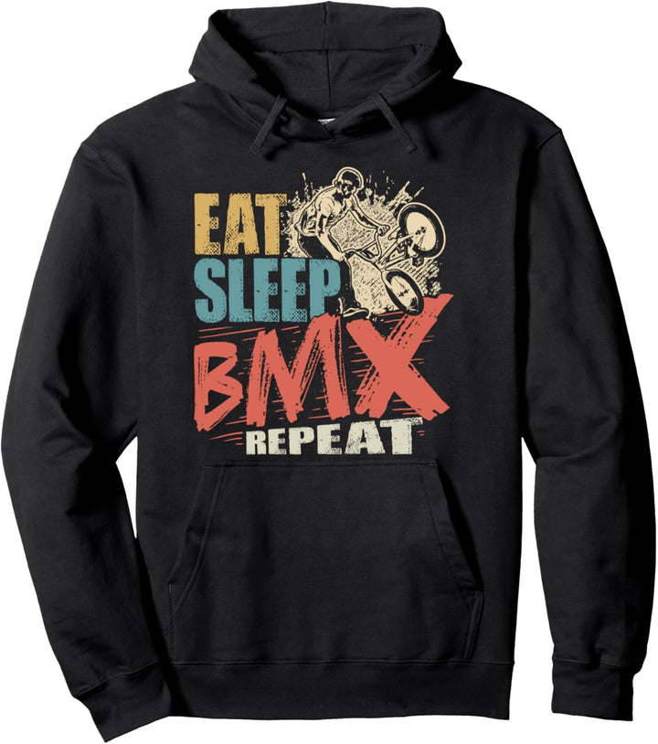 Vintage Eat Sleep BMX Repeat Lustiges BMX Rad Pullover Hoodie