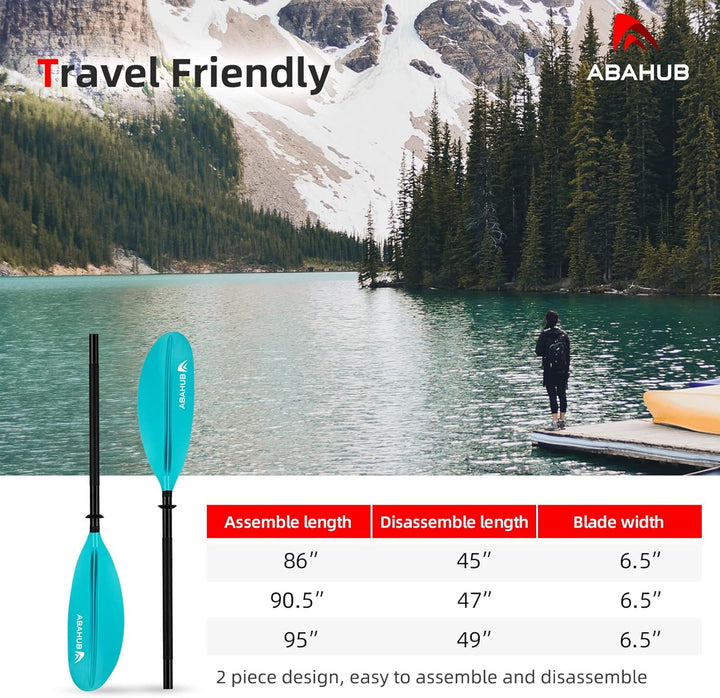 Abahub 218/230/241cm Kajak Paddel Aluminium Doppelpaddel mit Paddelleine für Kajakfahren Ruderboot K