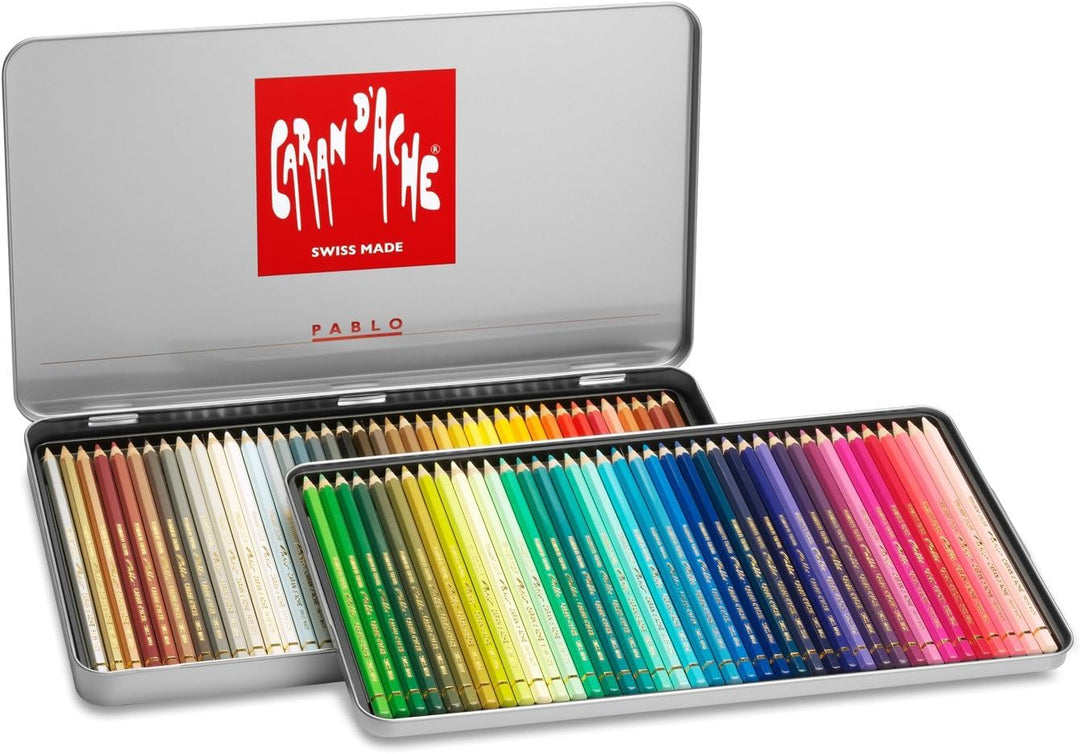 Caran d'Ache Pablo Farbstifte 80 Farben in Metalletui,666.380, Bunt, Bunt