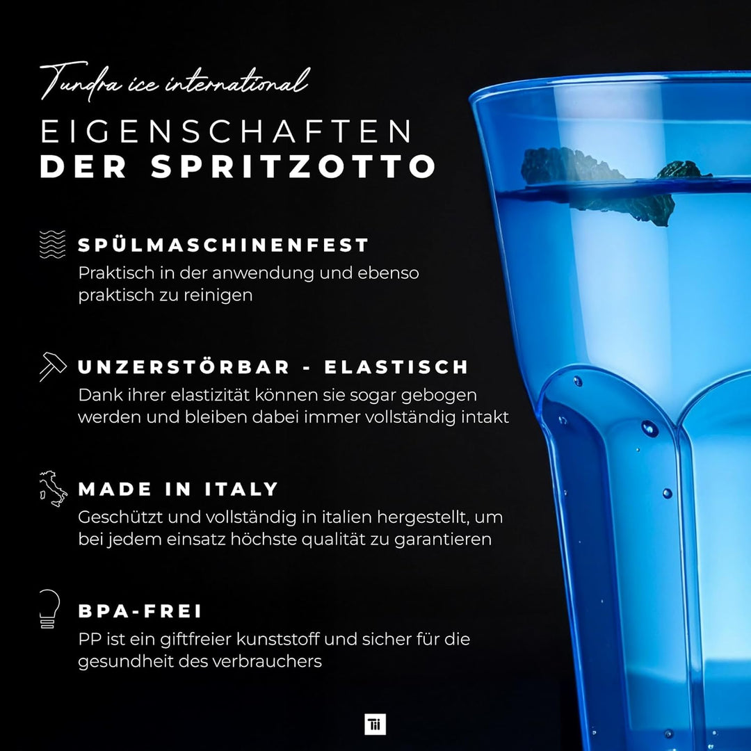 TUNDRA ICE INTERNATIONAL - Packung 48 CockTAIL-Gläser USA & RE-USA Leicht 300 ml, BPA-frei, bunt, au