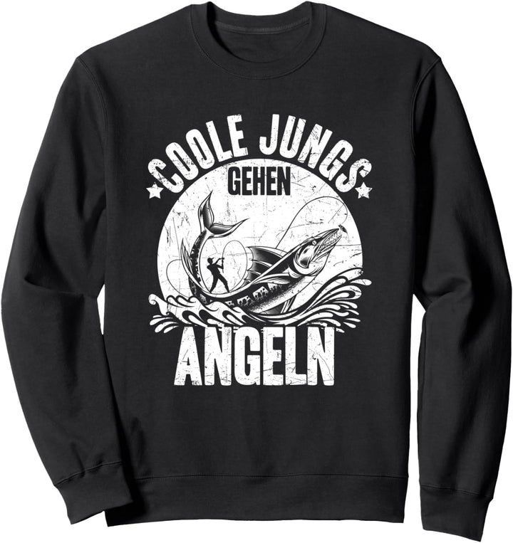 Coole Jungs gehen Angeln - Angler Fischer Kinder Jungen Sweatshirt