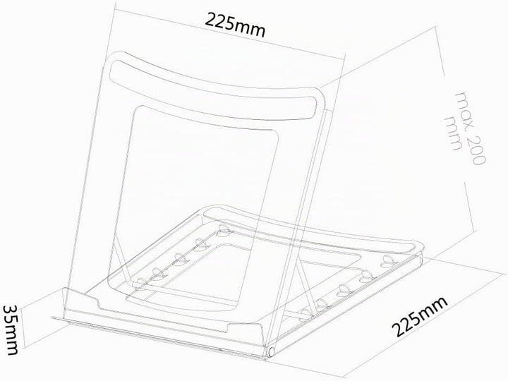 Newstar Deskstand Laptop/iPad-Ständer Schwarz NSLS075BLACK Schwarz Erhöhter Laptop-Ständer, Schwarz