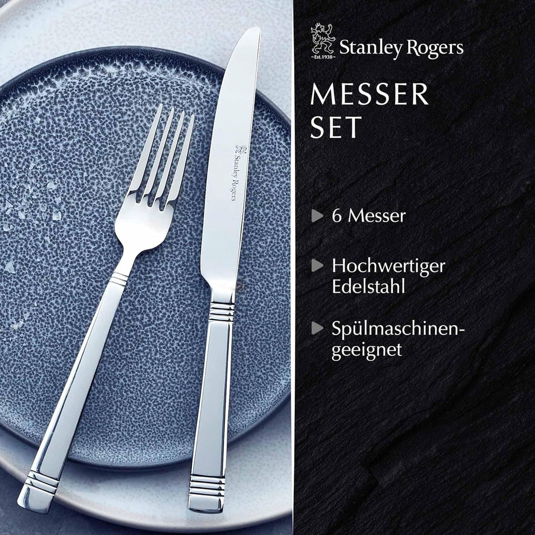 Stanley Rogers Messer Victoria– Hochwertiger Edelstahl, 6er Set, Spülmaschinengeeignet Messer 6er Se