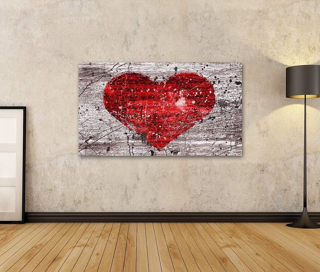 islandburner Bild auf Leinwand Grunge Hintergrund Mit Abstraktem Herz Bilder Wandbilder Poster Leinw